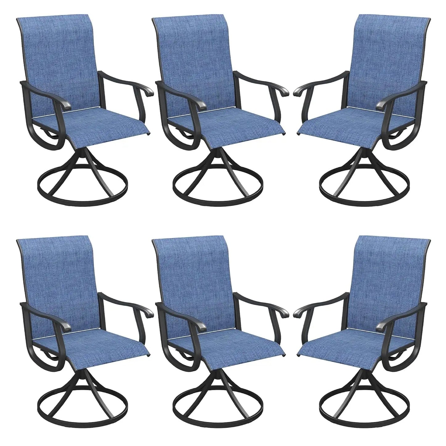 Patio Swivel Dining Chairs All-Weather Outdoor Textilene Fabric