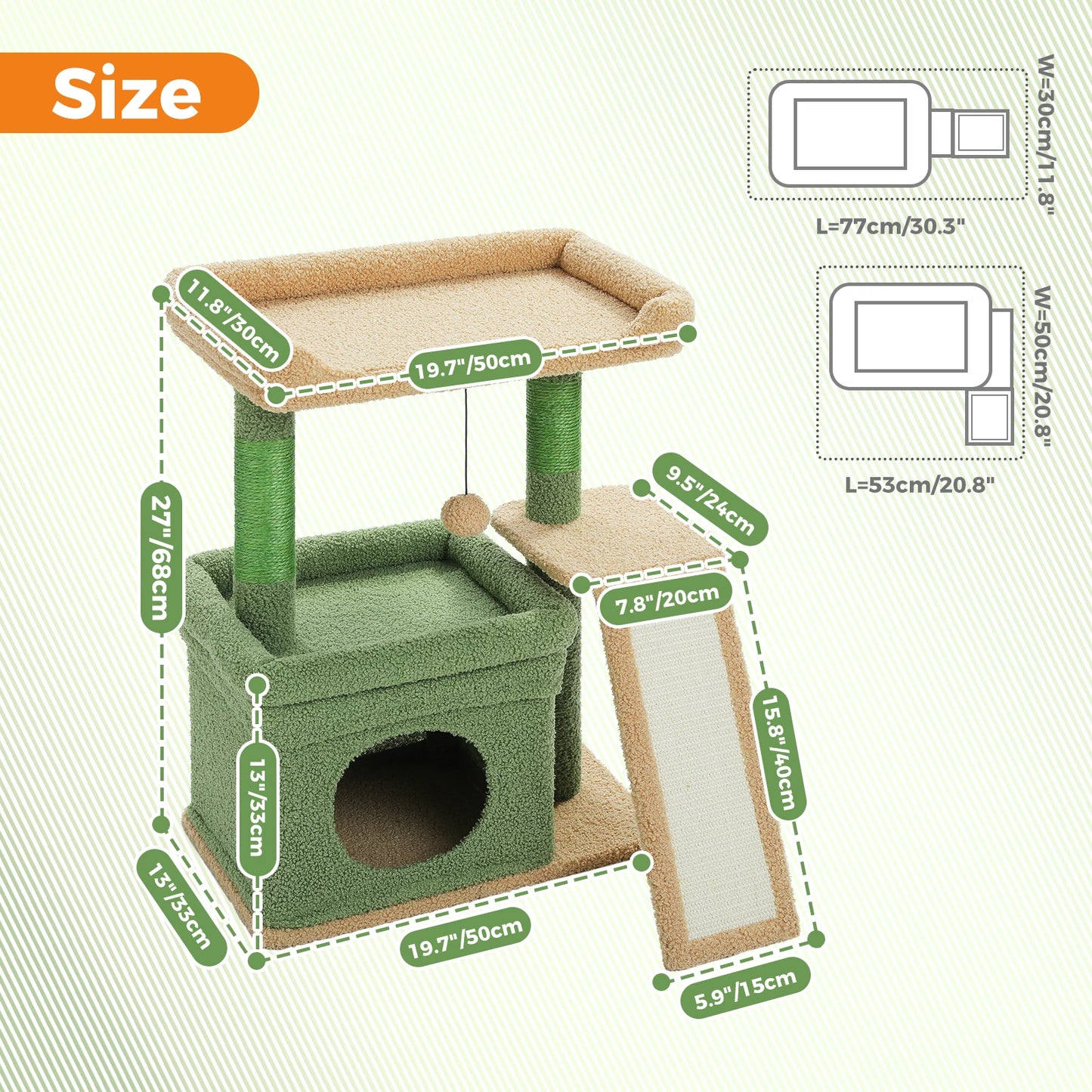 PAWZ Road Cat Tree Tower With Sisal Scratching Post