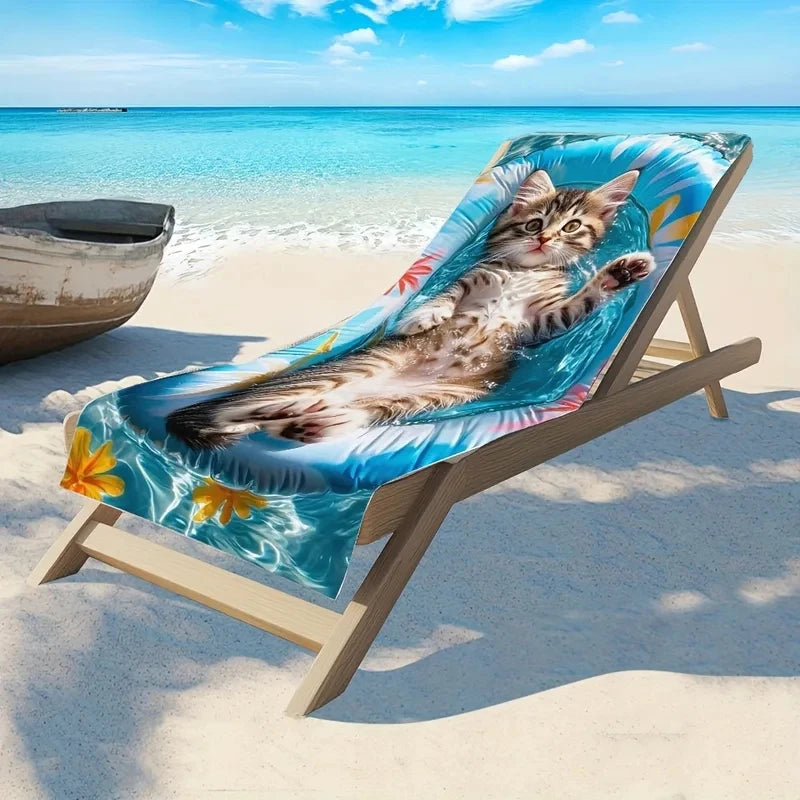 Cute Kitten Inflatable Floater Towel For Beach Pool Bath