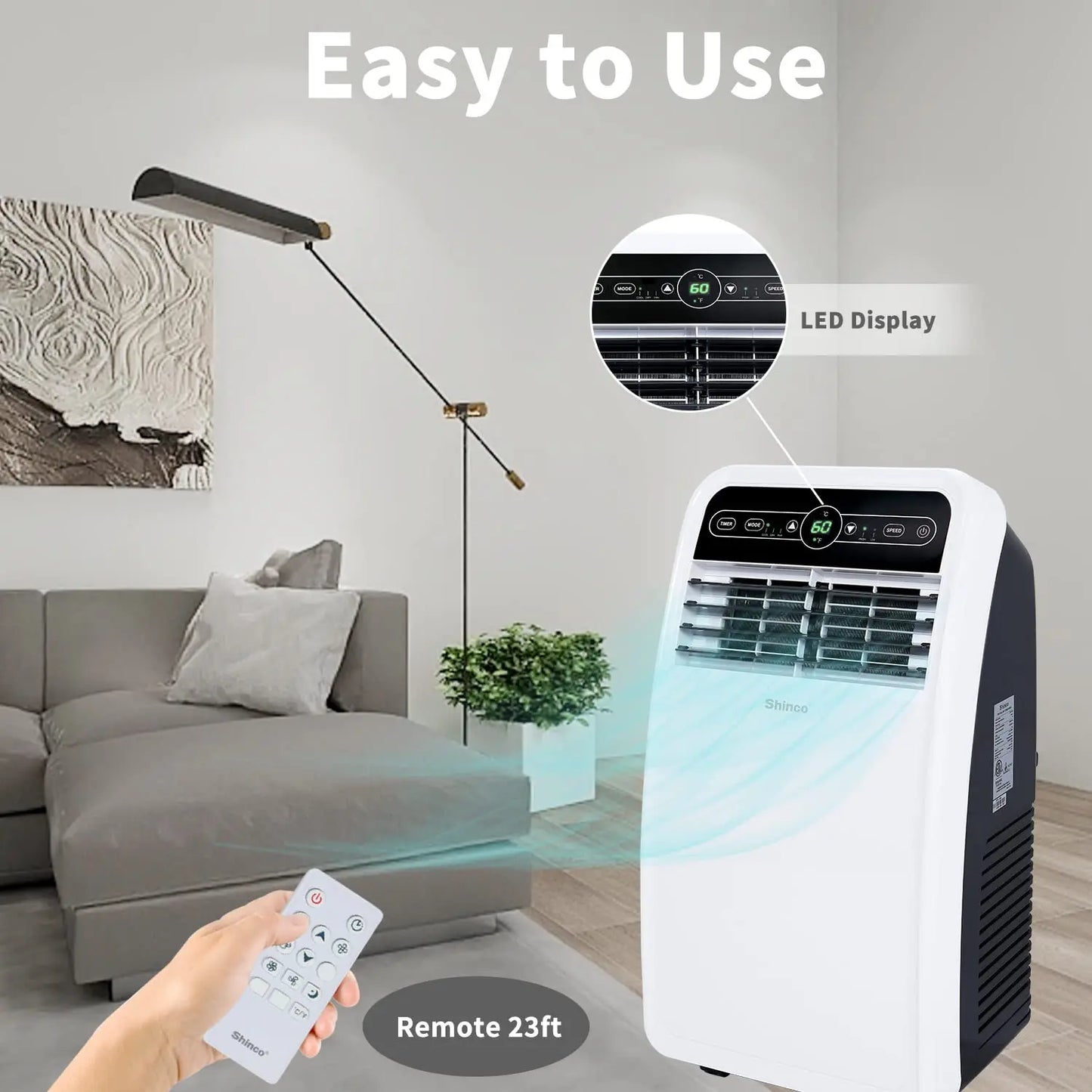 Shinco 8000 BTU Portable Air Conditioner With Built-In Dehumidifier