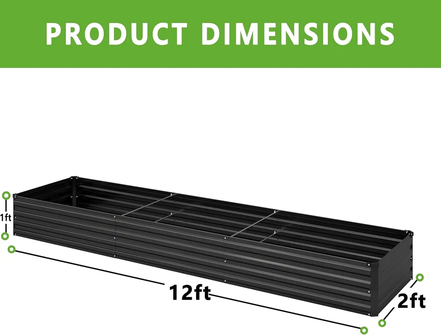 Galvanized Raised Garden Bed Kit Two-Piece