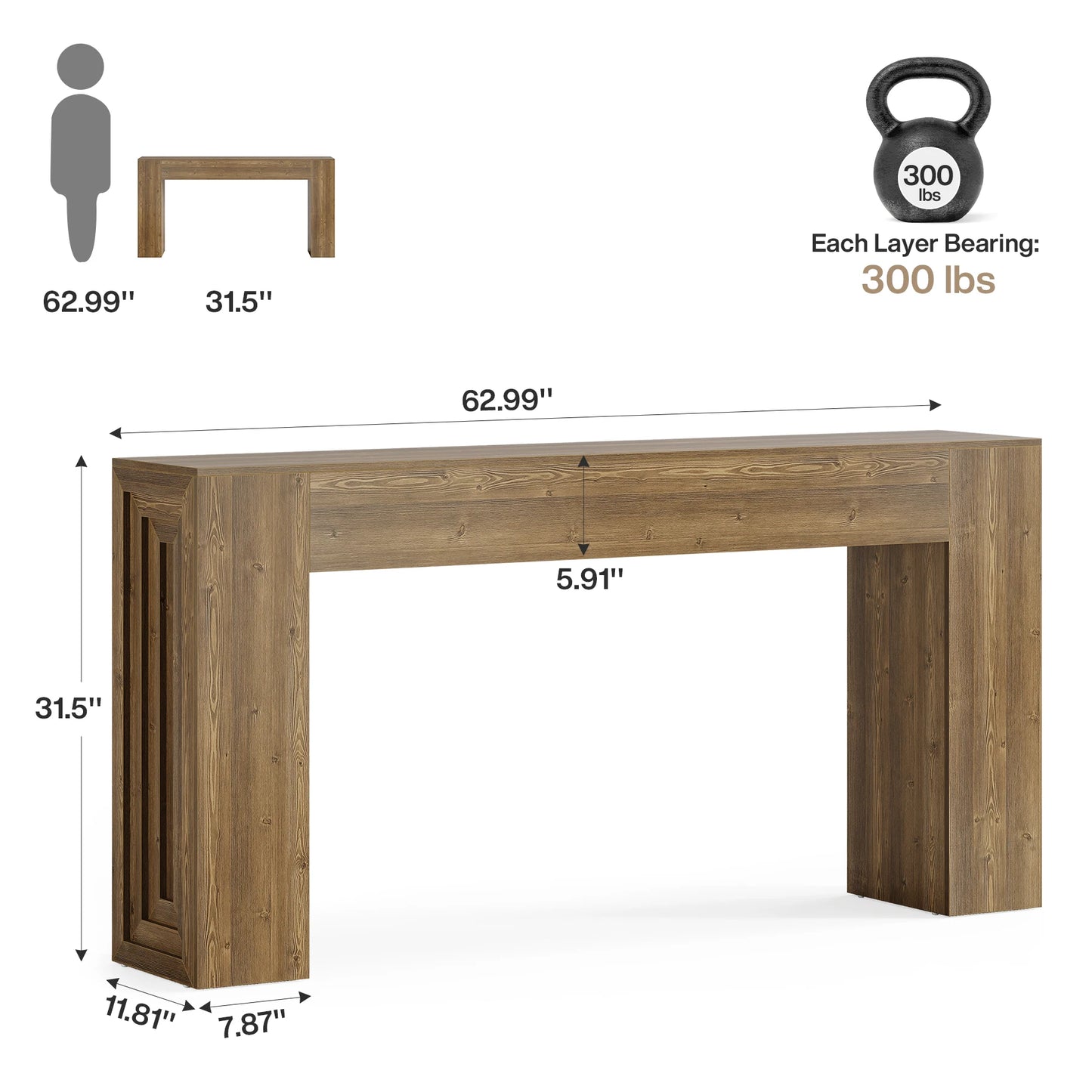 Tribesigns Farmhouse Console Table Narrow Sofa Table