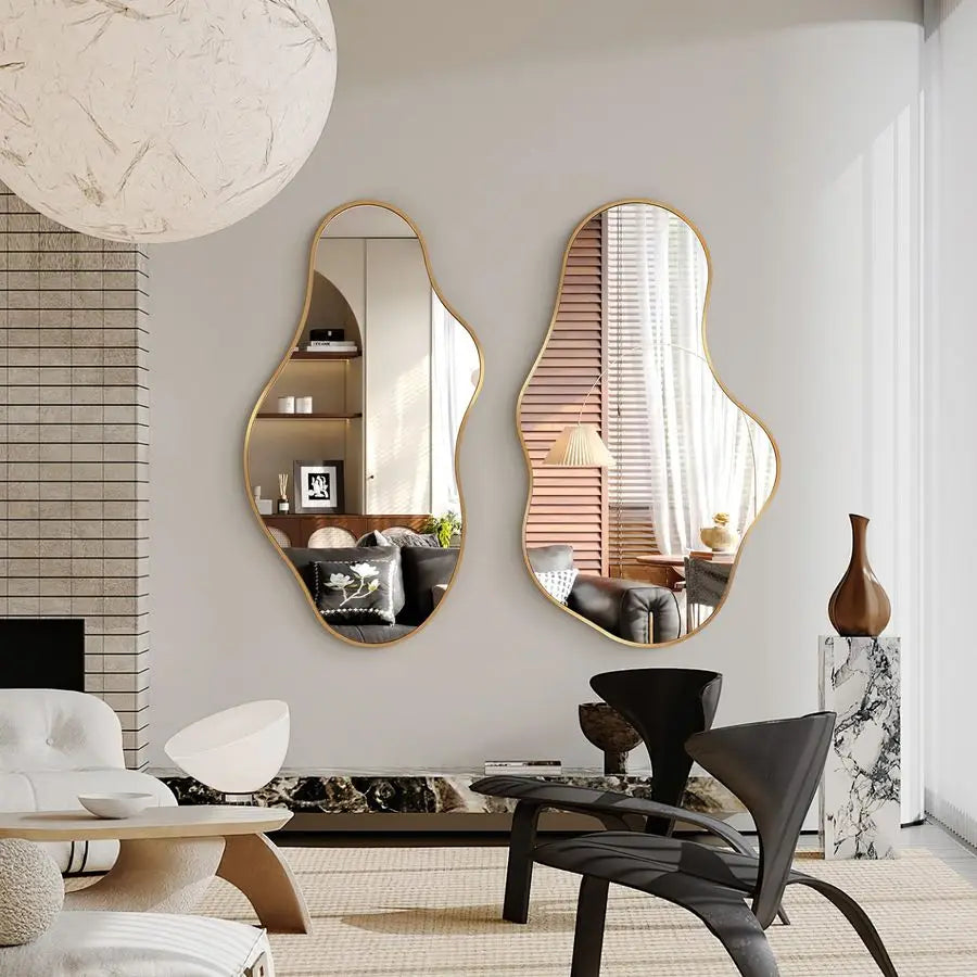 Abstract Asymmetrical Wall Mirror For Bathroom And Bedroom Decor