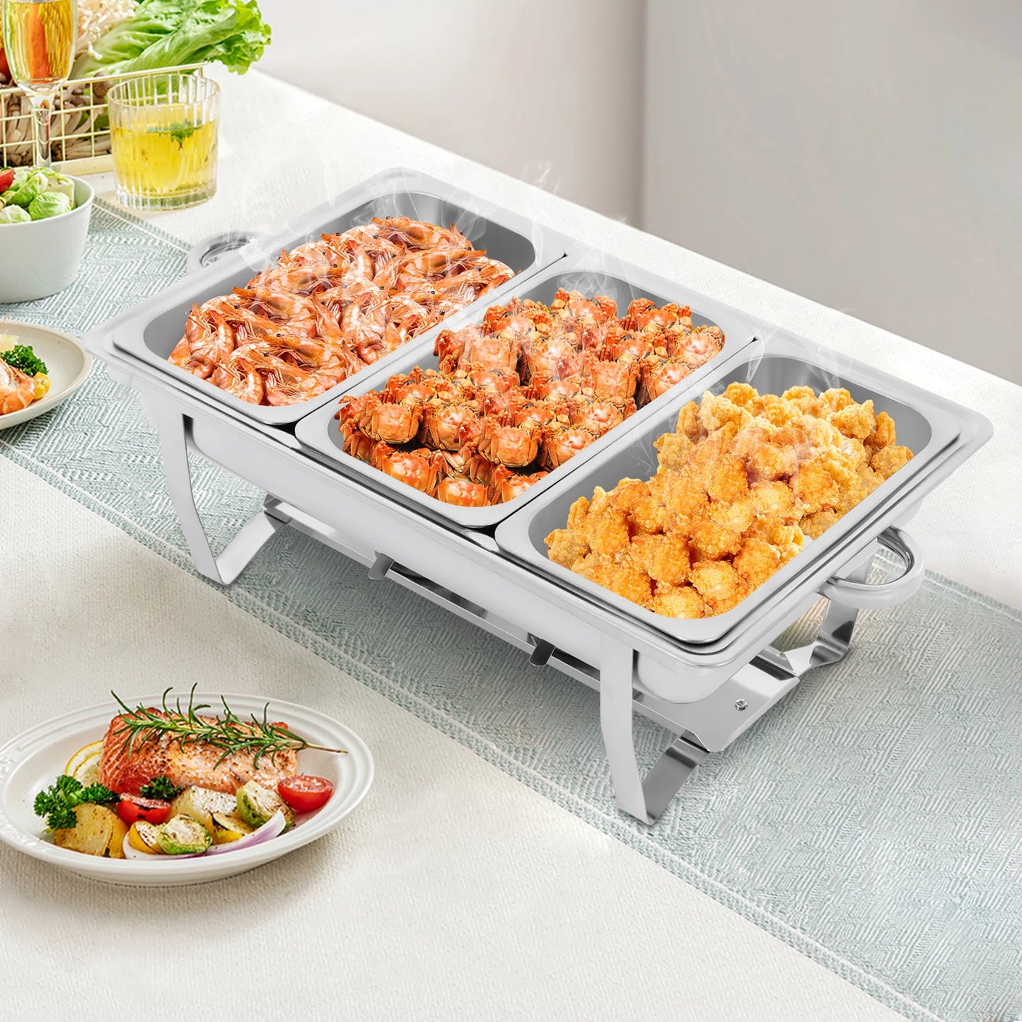 Stainless Steel Chafing Dish Buffet Set Chafer Warmer For Restaurants