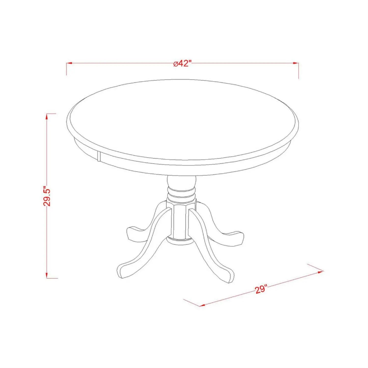 Round Pedestal Dining Table Set For Four