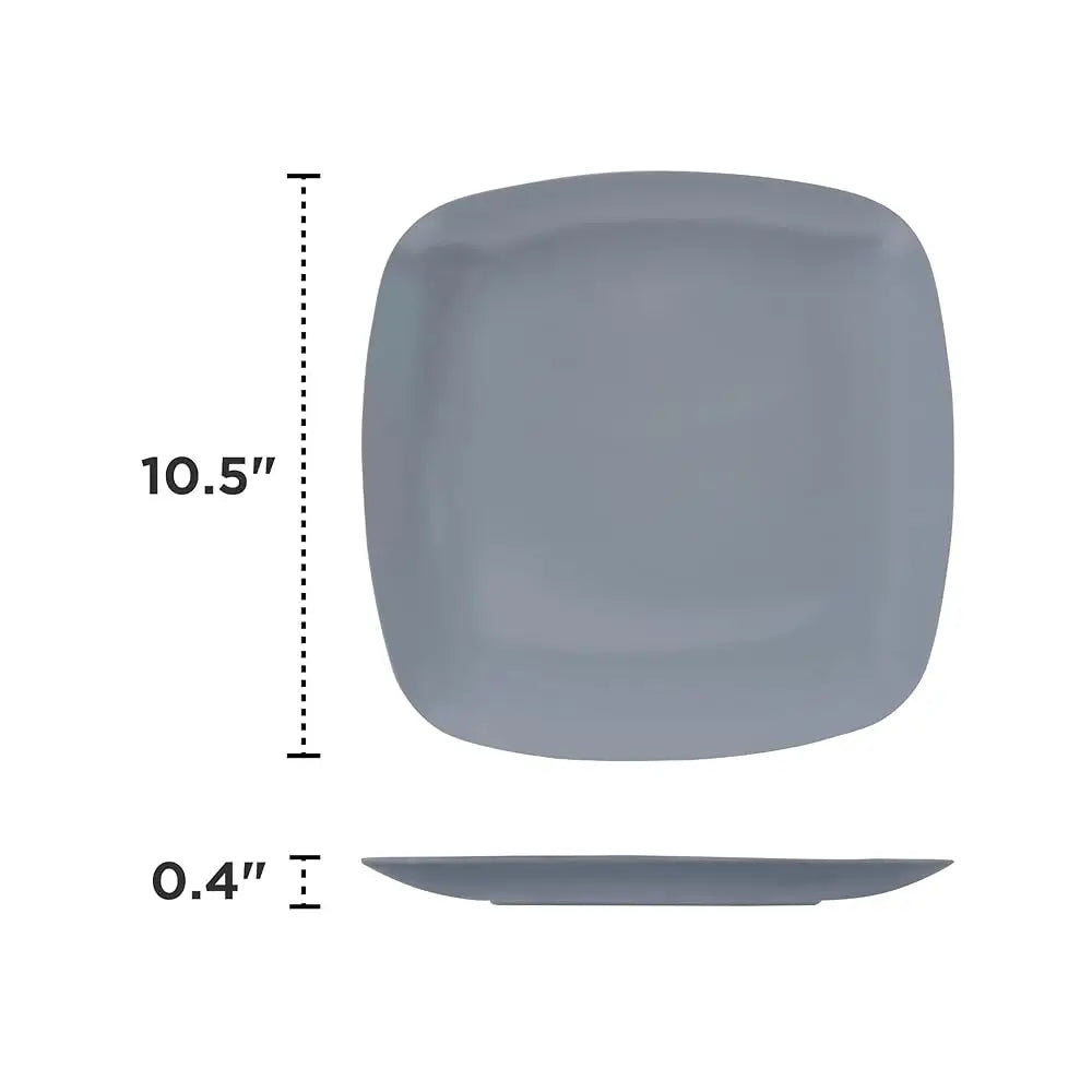 BONJEAN Unbreakable Melamine Square Dinner Plates Set