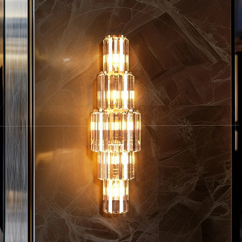 Elegant Modern Crystal Wall Lamp 3-Layer Sconce E14