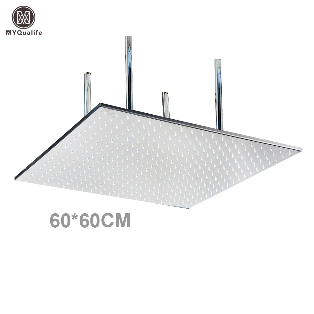 MYQualife LED Rainfall Shower Head With Changing Lights Ceiling Mounted