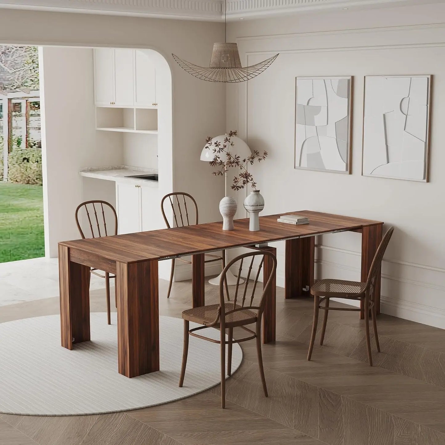 Extendable Dining Table Transformer Folding Console Table