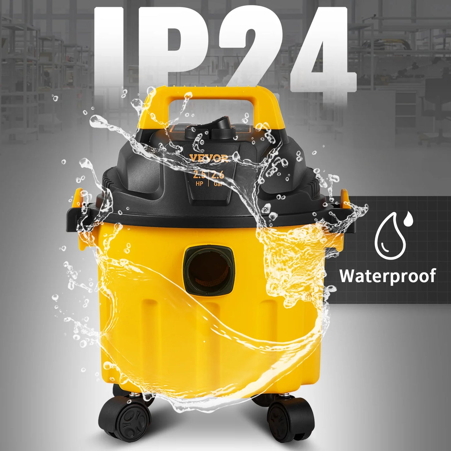 SucceBuy Wet Dry Vac 2.5 Peak HP 3-in-1 Shop Vacuum