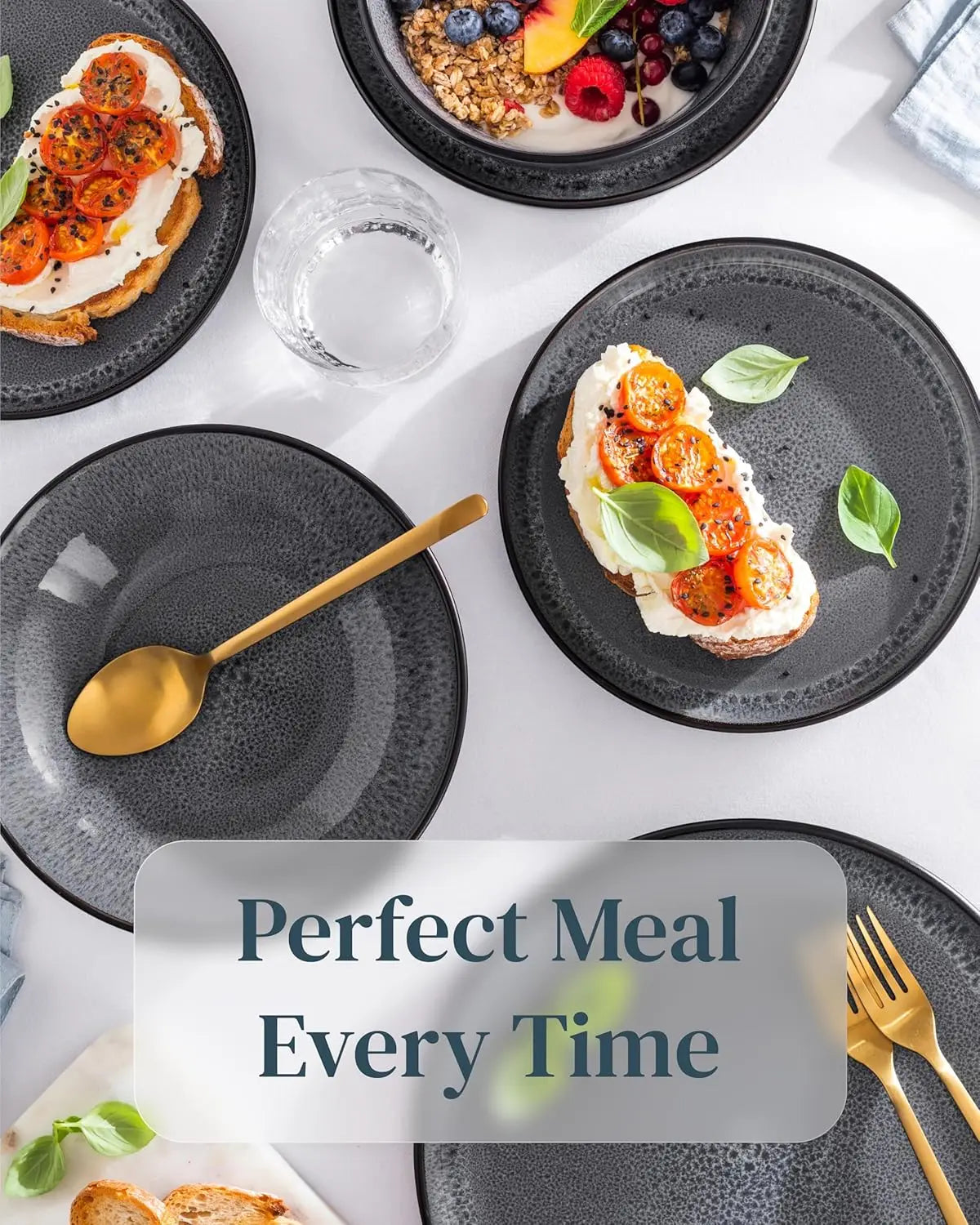 Stoneware Dinnerware Set, Dishwasher And Microwave Safe, Scratch Resistant