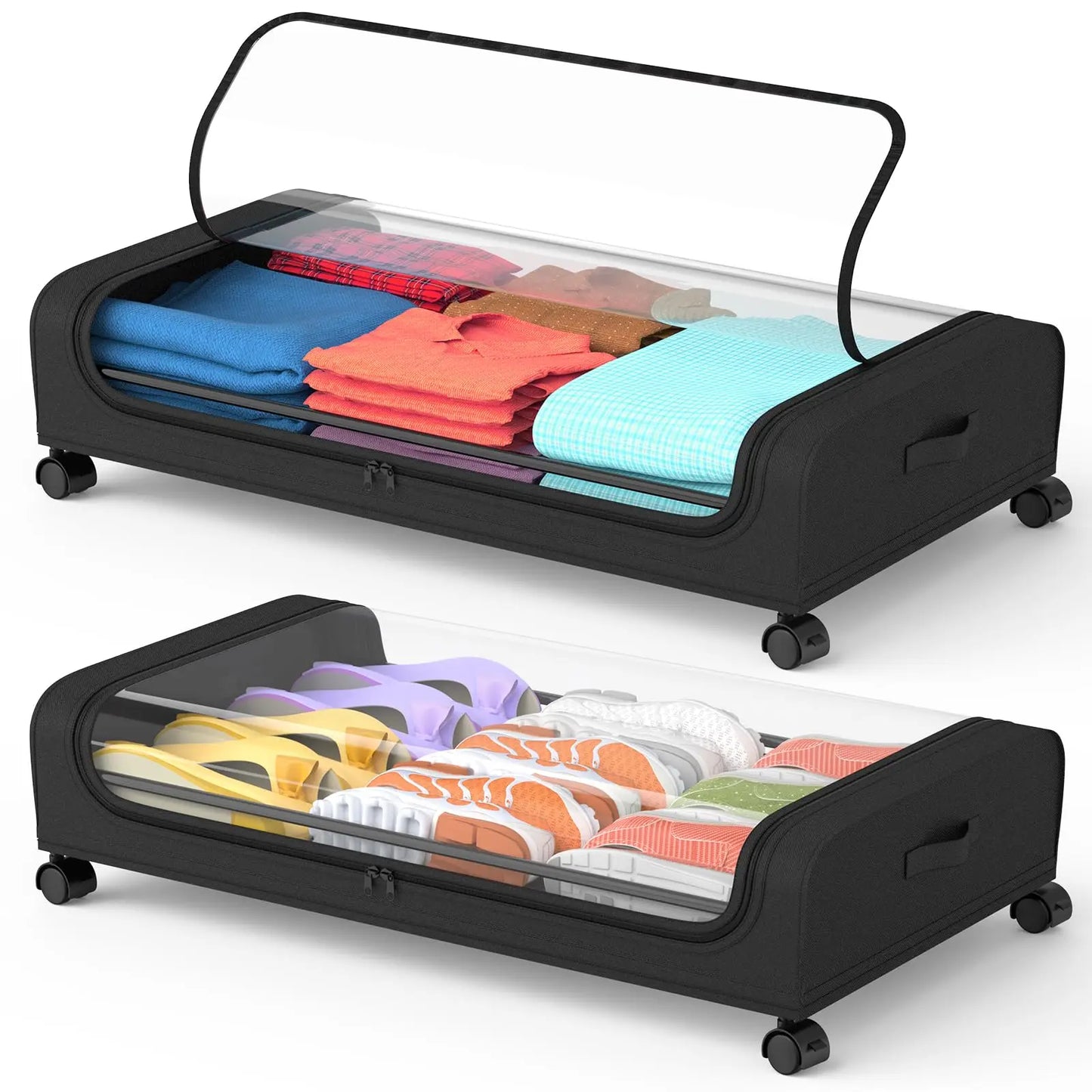 Underbed Storage With Wheels 2 Pack Containers For Clothes