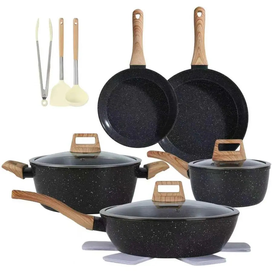 Nonstick Ceramic 15 Piece Cookware Set Pots and Pans