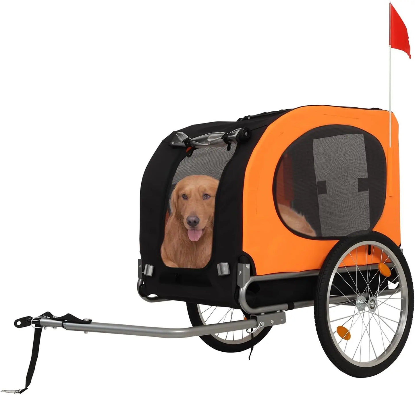 HiMISS Steel Dog Bike Trailer Folding Pet Carrier 40kg Capacity