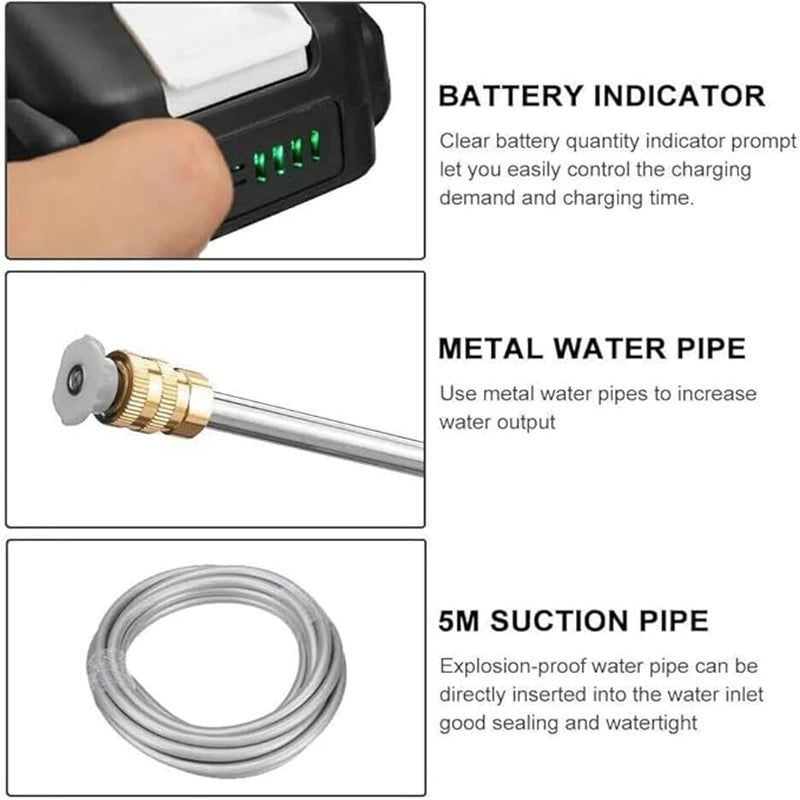 Rechargeable Battery Portable Pressure Washer With Toolbox