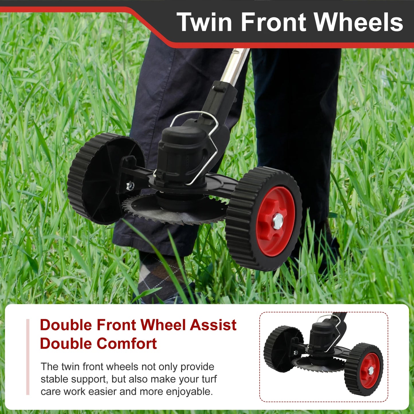 Cordless Electric Weed Wacker Trimmer With Foldable Handle