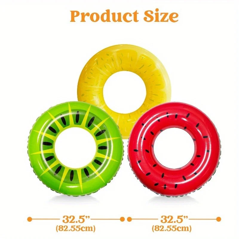 Joyfy Inflatable Fruit Ring Set For Pool Three Pack