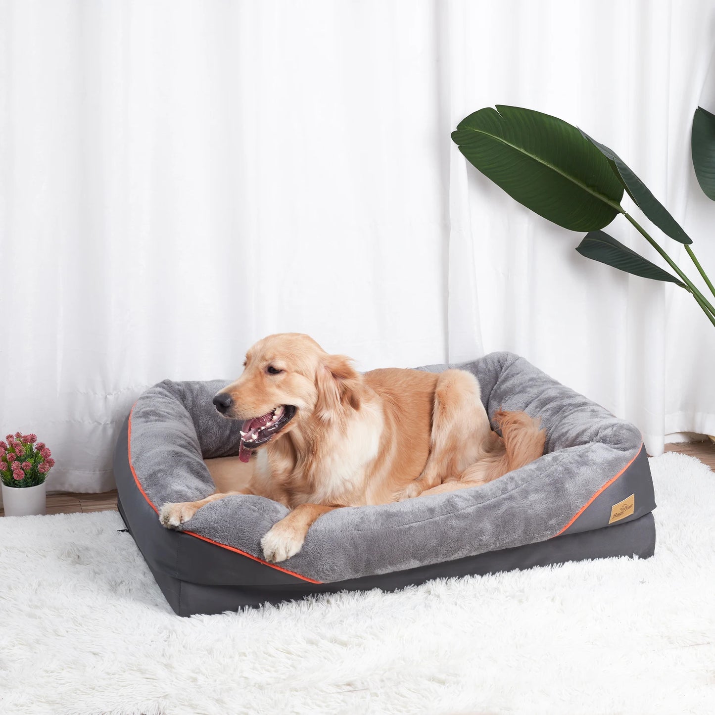 BINGOPAWCN Hypoallergenic Dog Bed With Removable Washable Cover