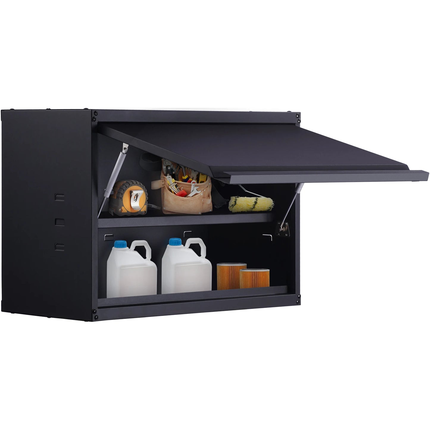 SucceBuy Wall Mount Metal Storage Cabinet With Adjustable Shelves