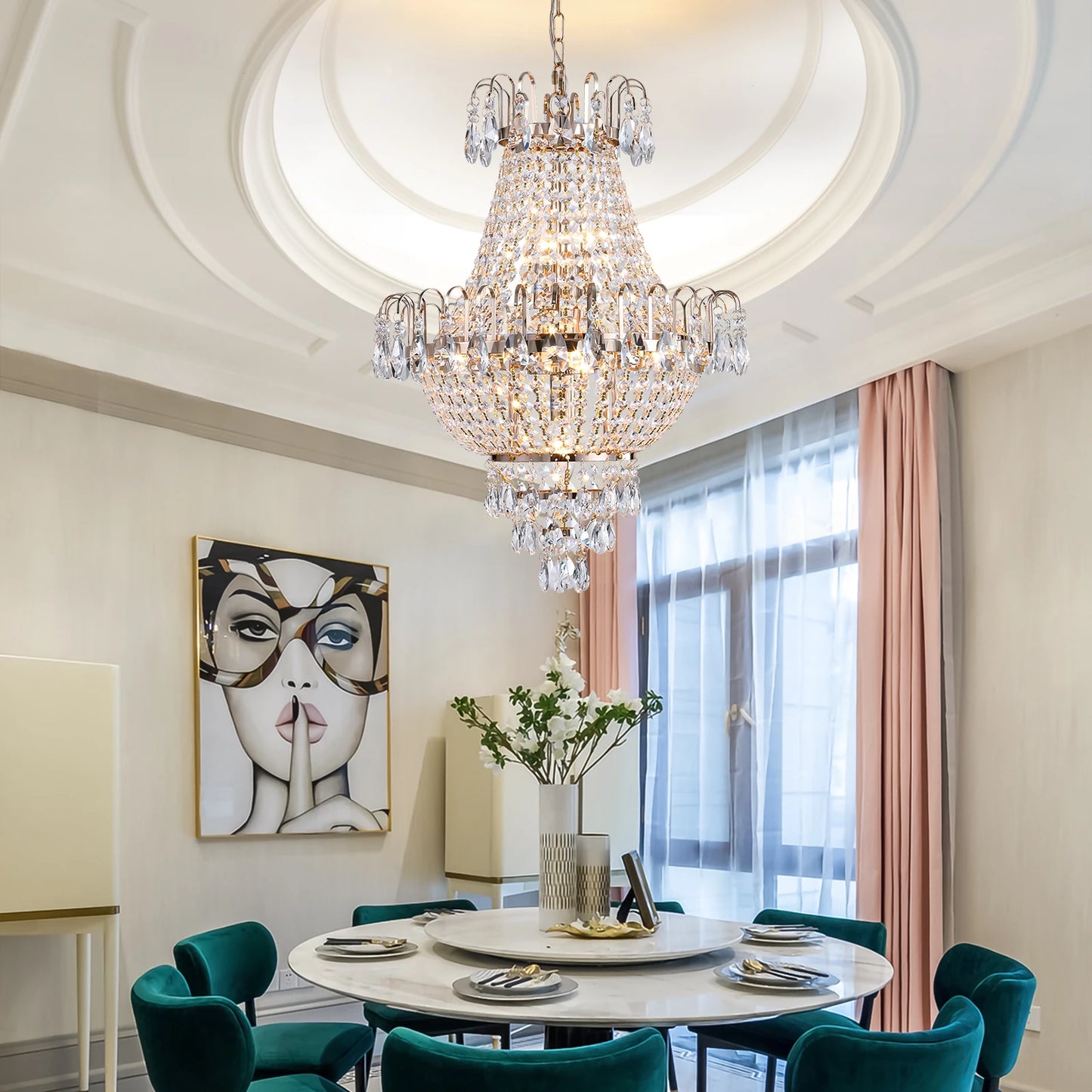 ARLGSITE Luxury Retro Crystal Chandelier European Style