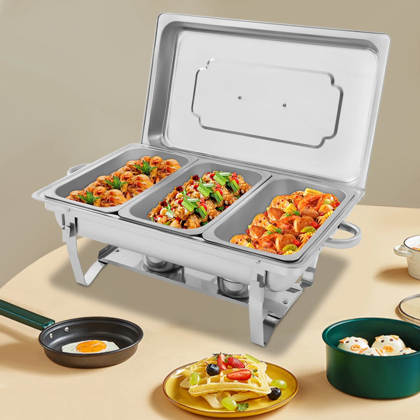 Stainless Steel Chafing Dish Buffet Set Chafer Warmer For Restaurants