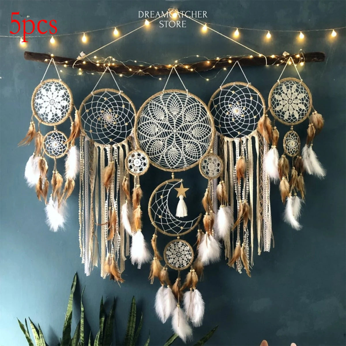 Dream Catcher Moon Dream Chaser Bohemian Wall Decor Bedside