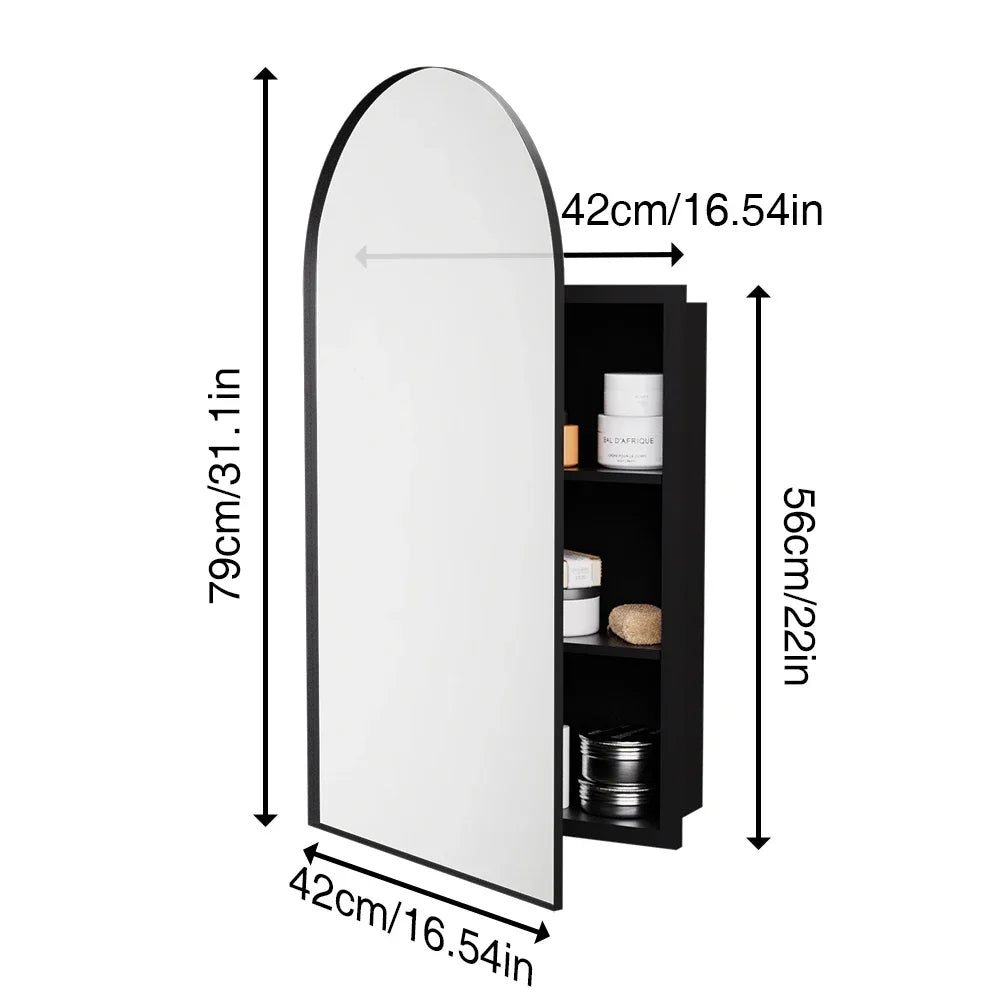 Bathroom Medicine Cabinet With Mirror Wall Mounted Adjustable Shelves