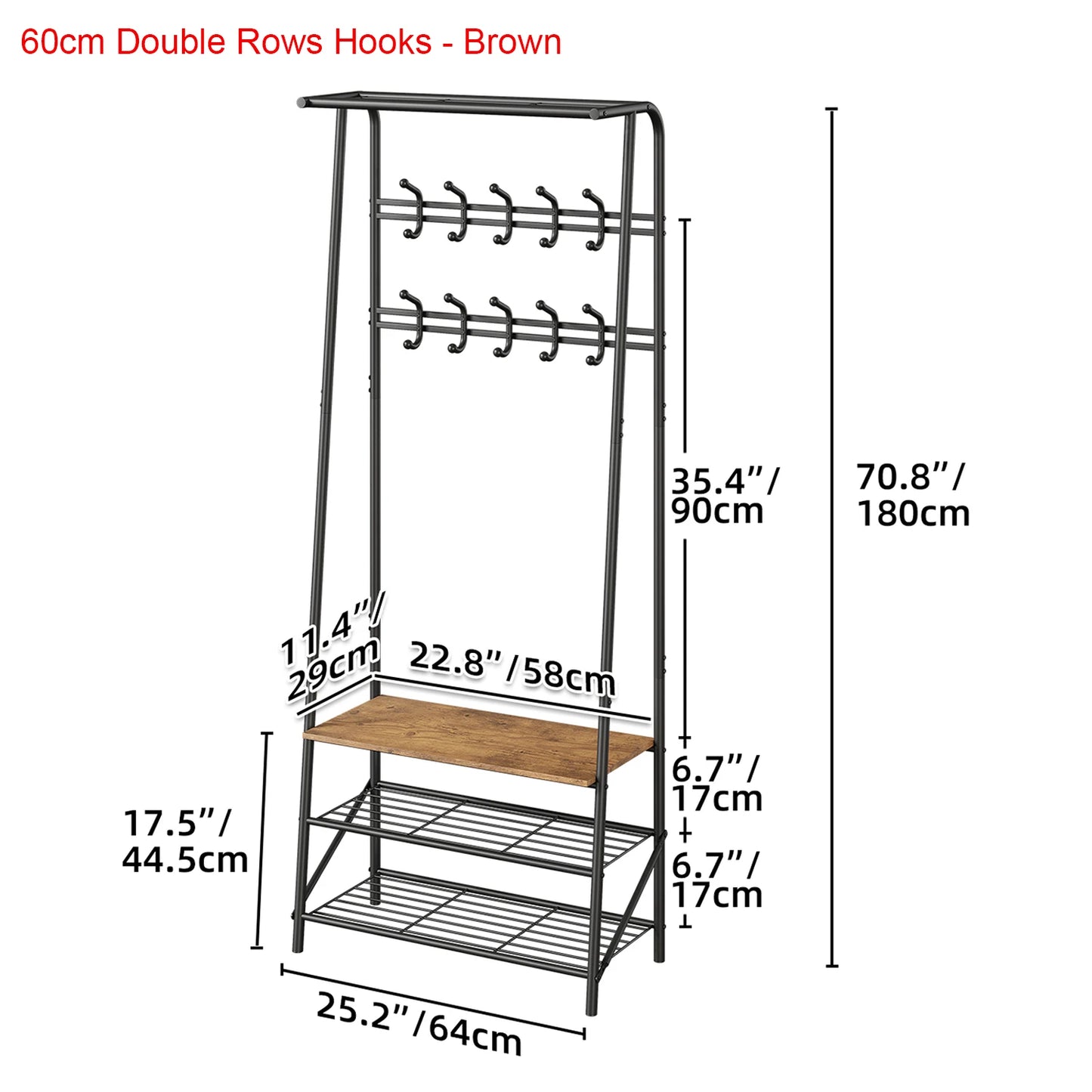 TWISTER.CK 4-In-1 Coat Rack Shoe Bench Hall Tree With Storage