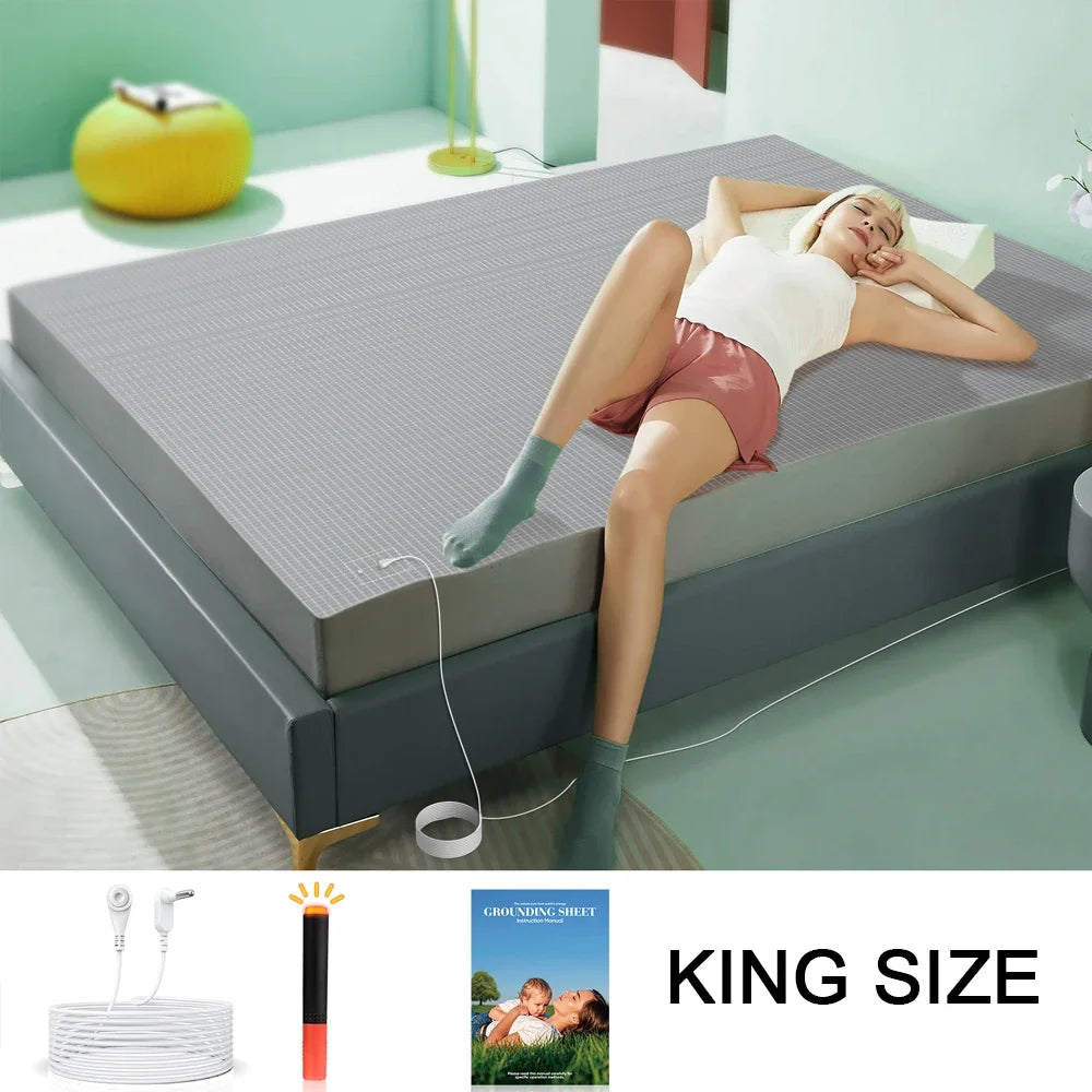 NONECN Astarexin Organic Cotton Earthing Fitted Sheet With Conductive Silver