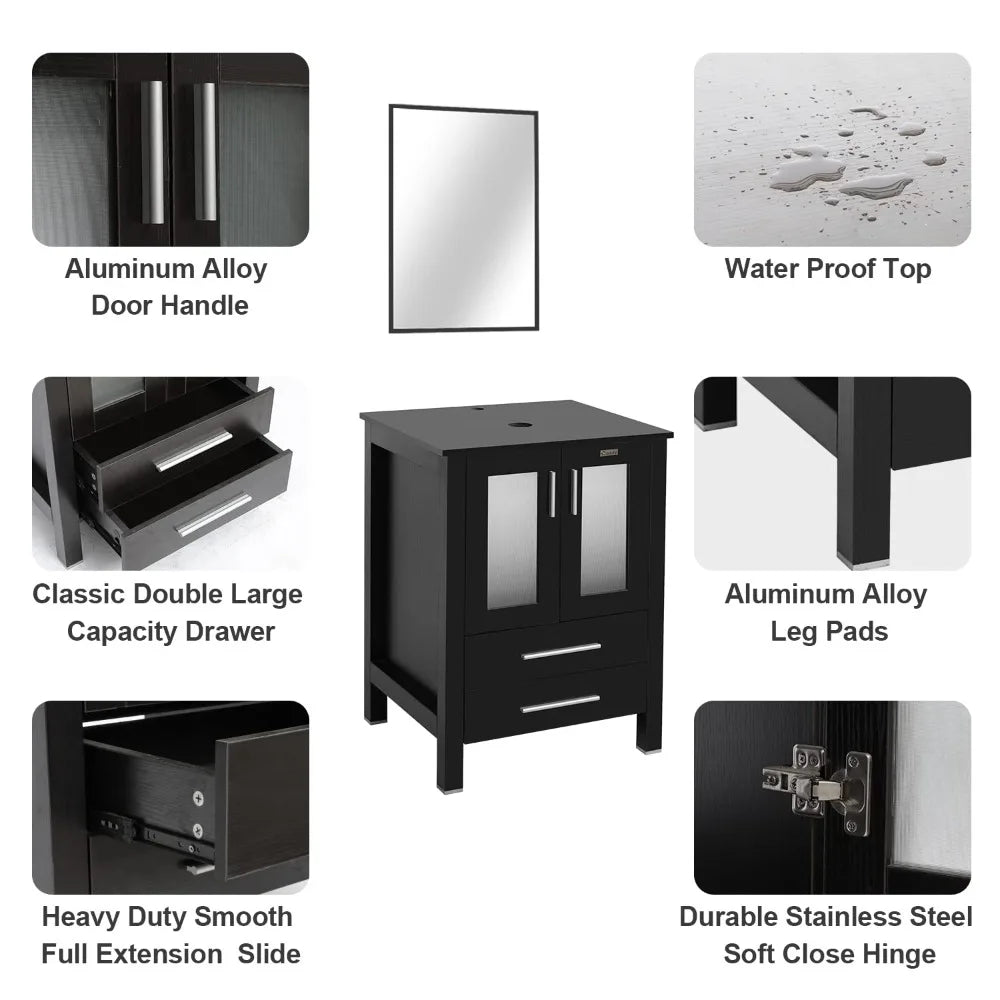 XIAOLANG Modern Bathroom Vanity With Cabinet And Glass Boat Vessel Sink