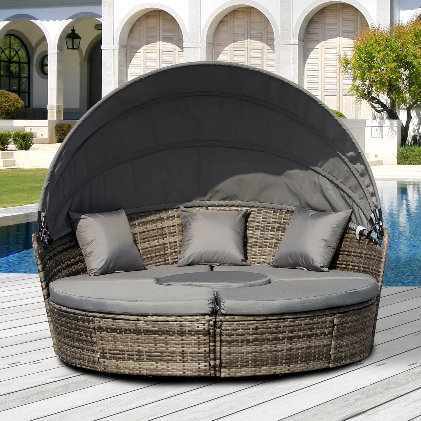 Outsunny Outdoor 4 Piece Furniture Set With Sofa And Table