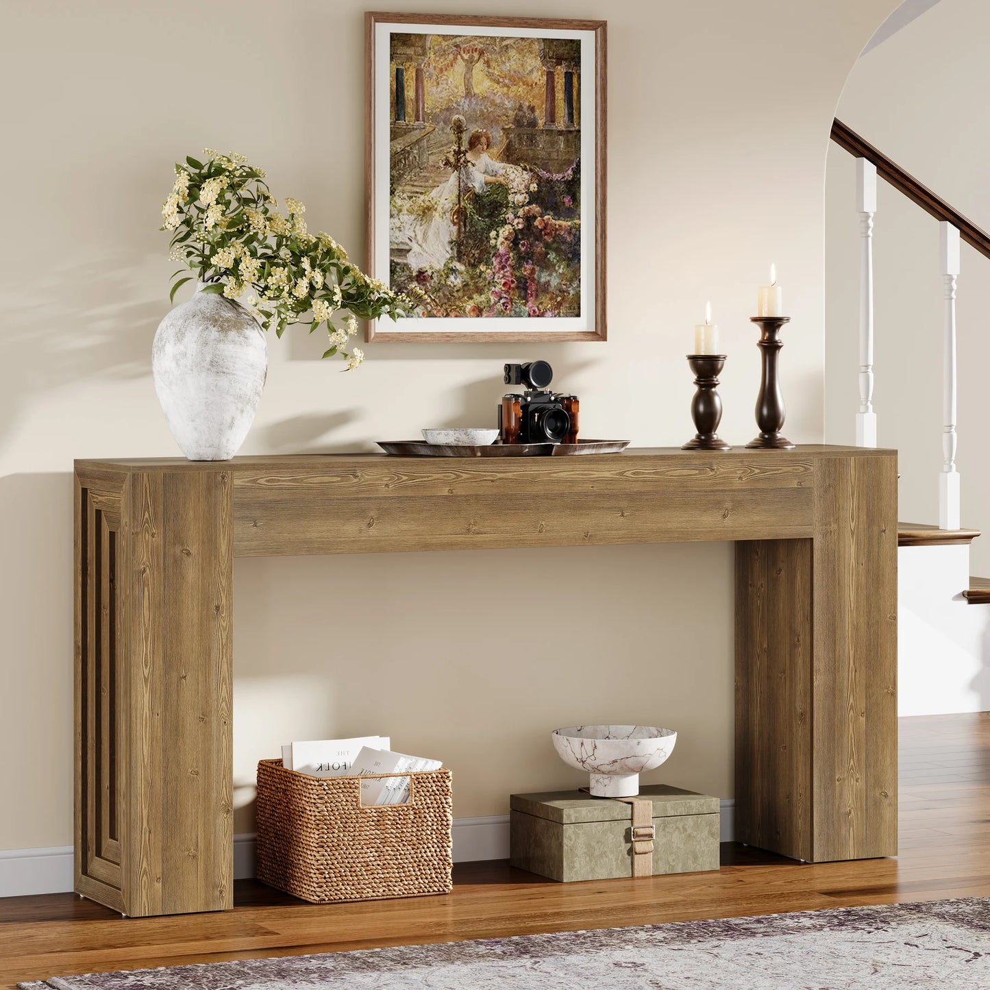 Tribesigns Farmhouse Console Table Narrow Sofa Table