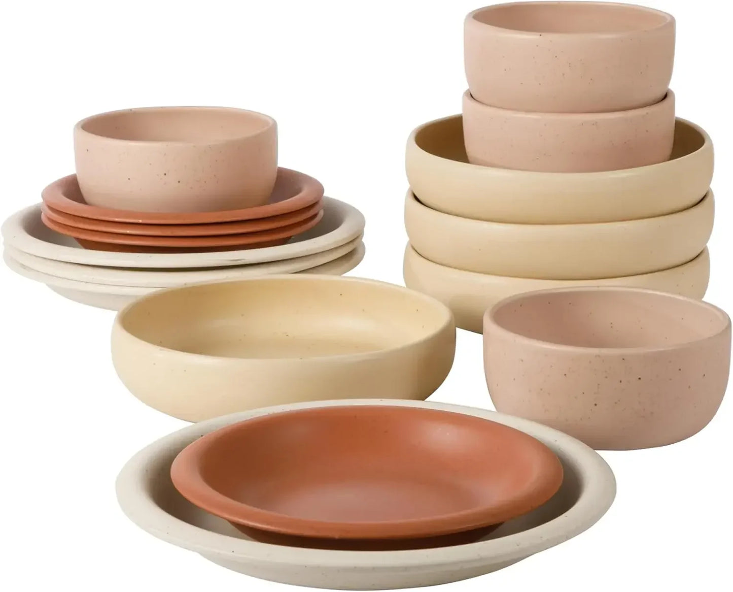 Corsica Clay Stoneware Dinnerware Set With Reactive Glaze