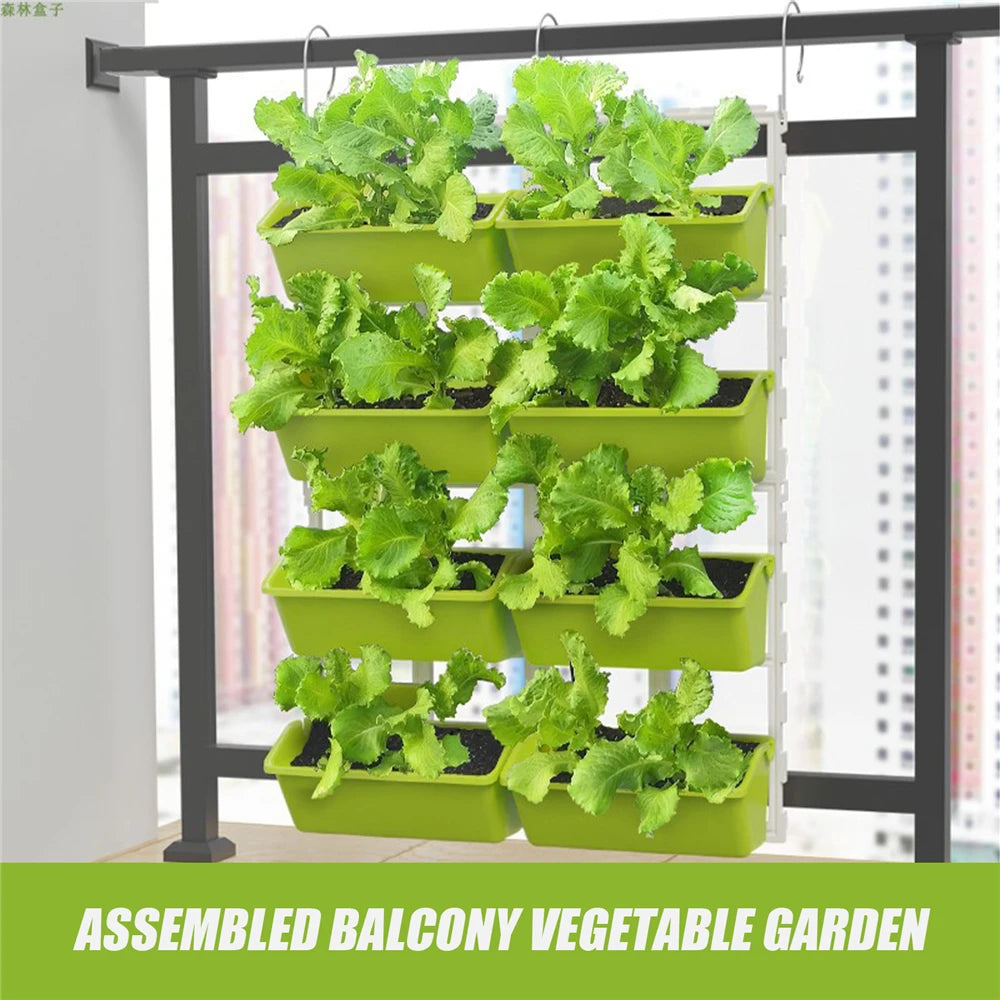4 Tier Wall Mounted Elevated Garden Planter For Vertical Planting