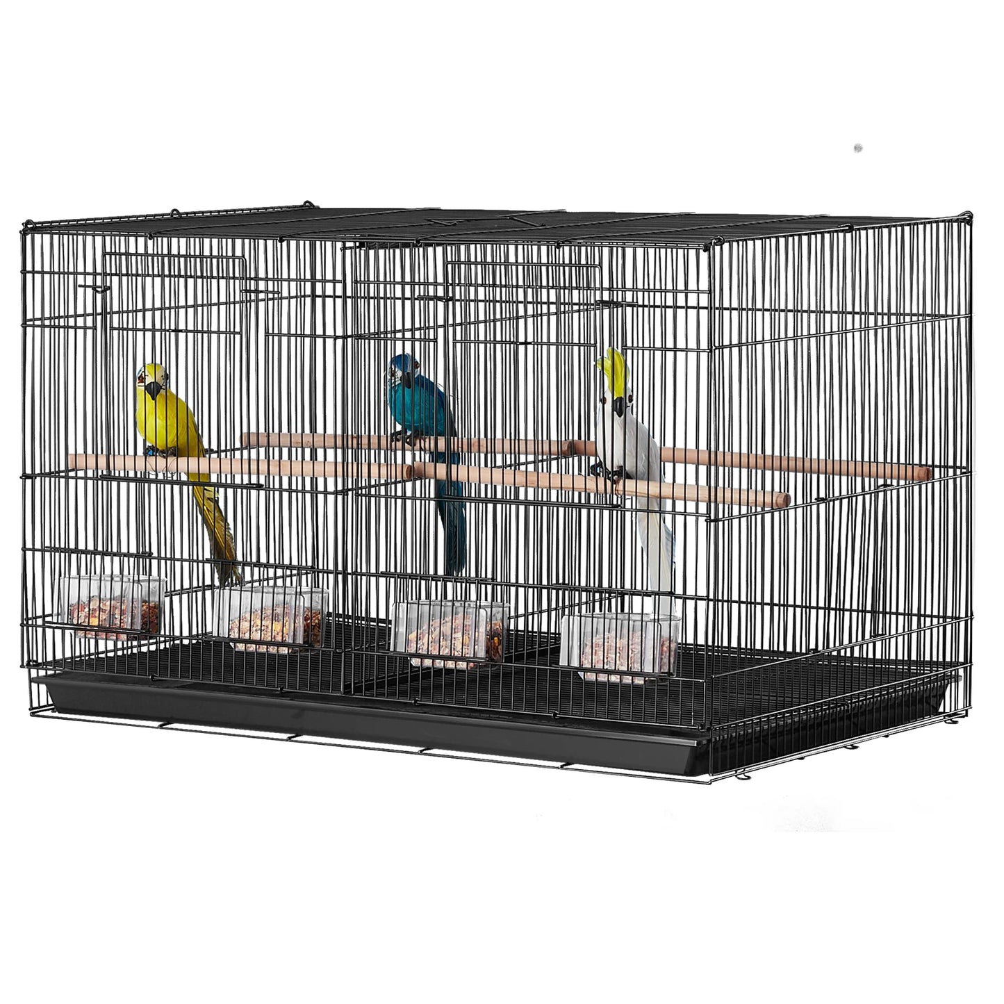 SucceBuy Flight Bird Cage With Divider Stackable Travel Cage For Birds