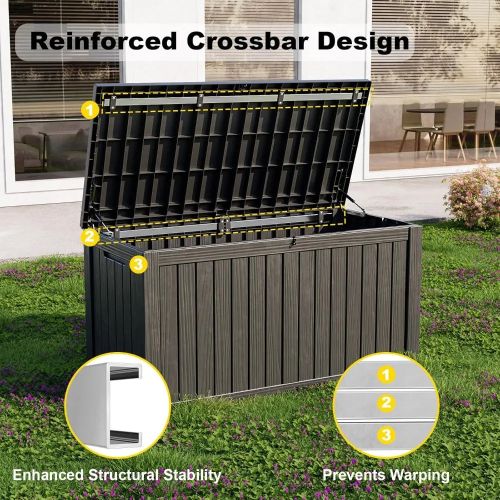 XMSJ Waterproof Outdoor Storage Box Lockable Deck Box For Patio Furniture