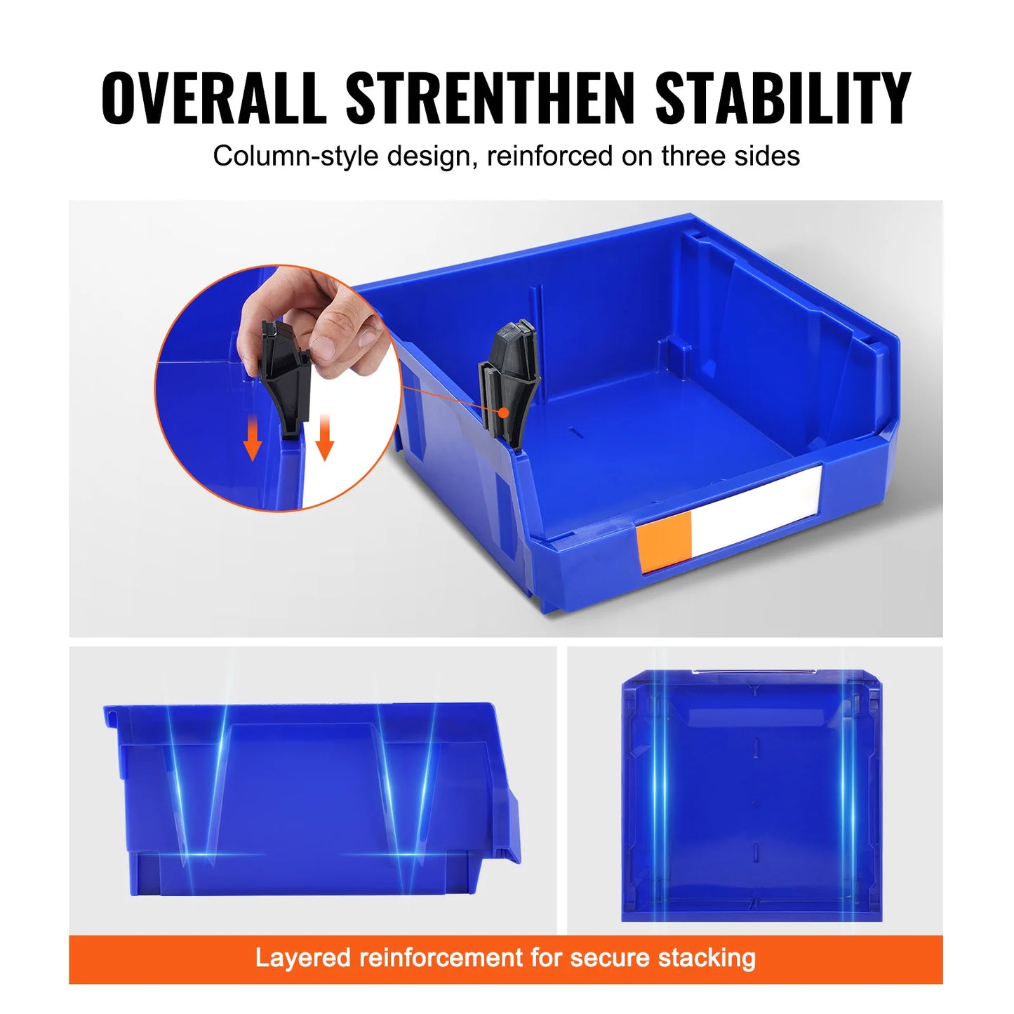 SucceBuy Garage Storage Bins Wall Mounted Stackable Organizer