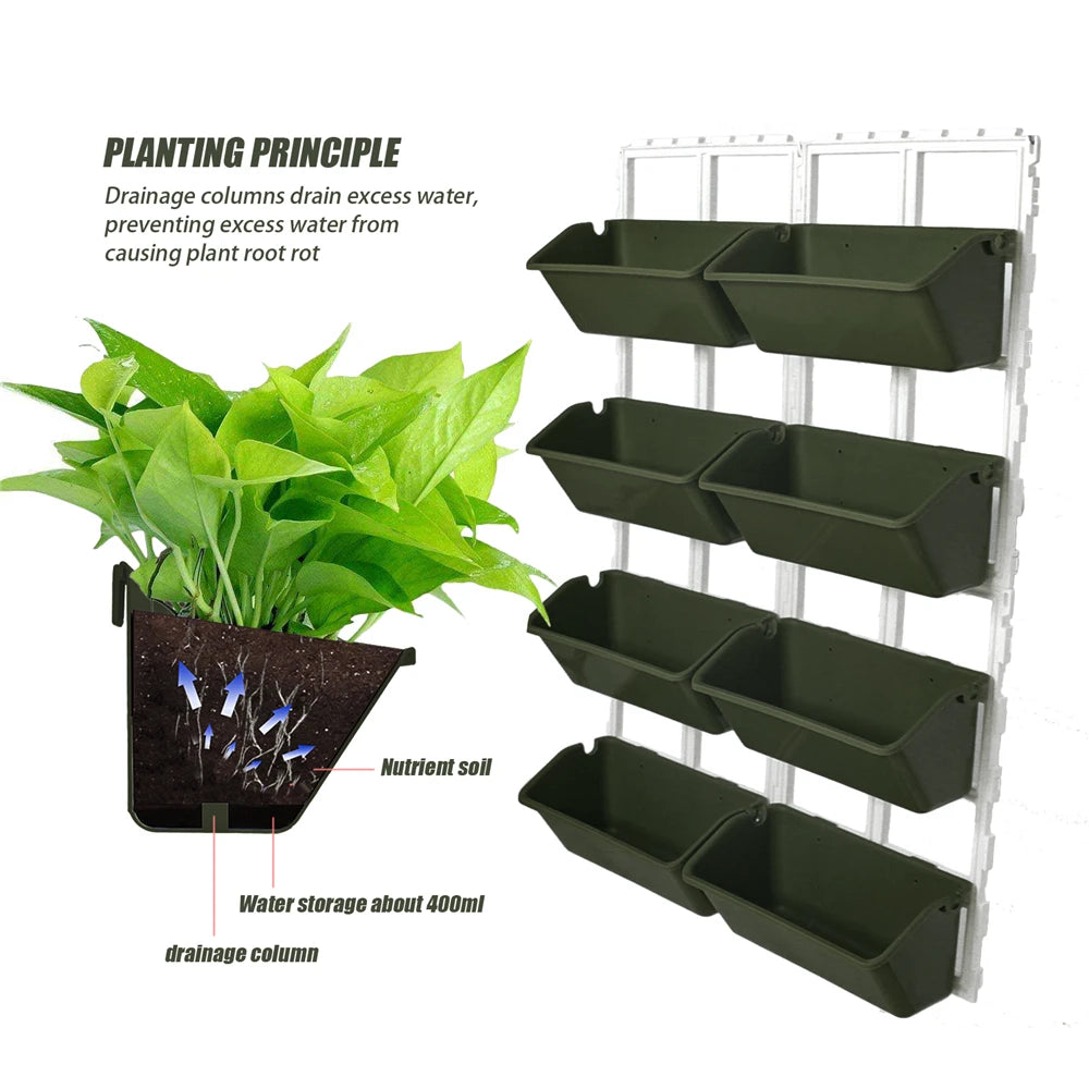 4 Tier Wall Mounted Elevated Garden Planter For Vertical Planting
