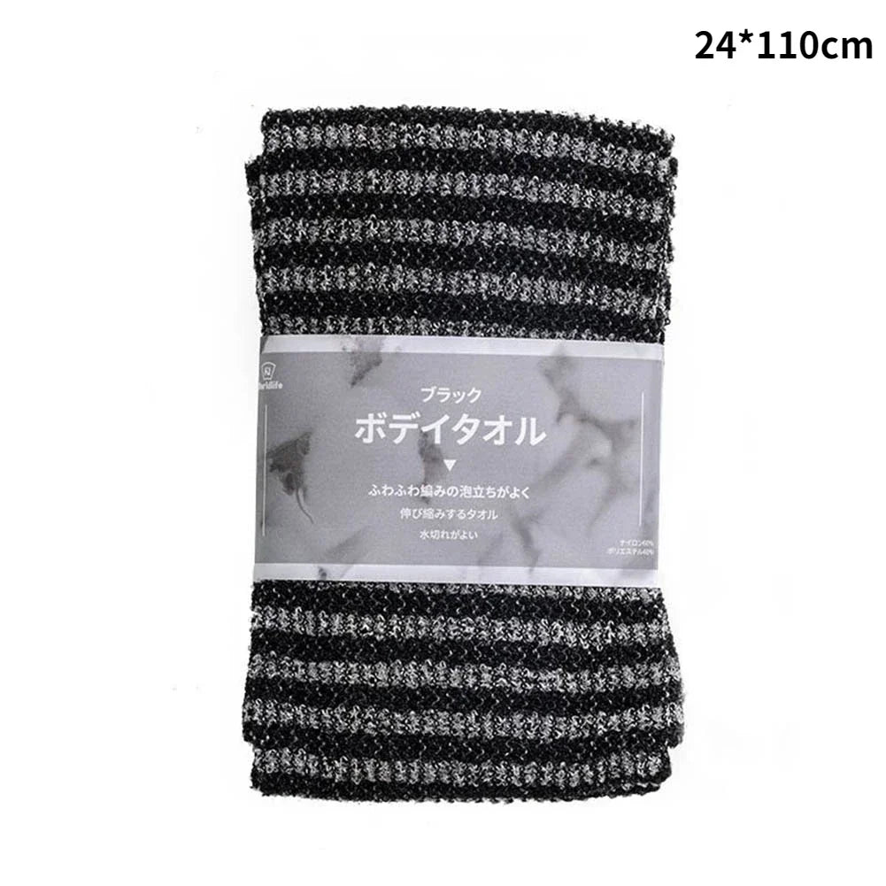 Japanese Rubbing Washcloth Back Scrubber Nylon Towel Brush Exfoliating Bath