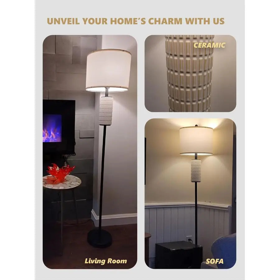 Standing Floor Lamp For Living Room And Bedroom Farmhouse Style