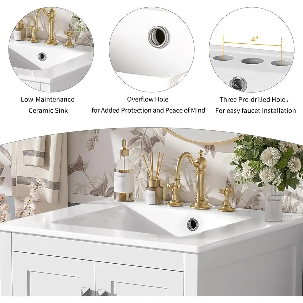 Bathroom Vanity Set With Sink And Soft Close Doors