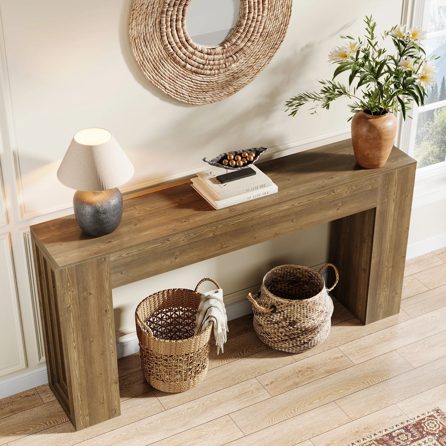 Tribesigns Farmhouse Console Table Narrow Sofa Table