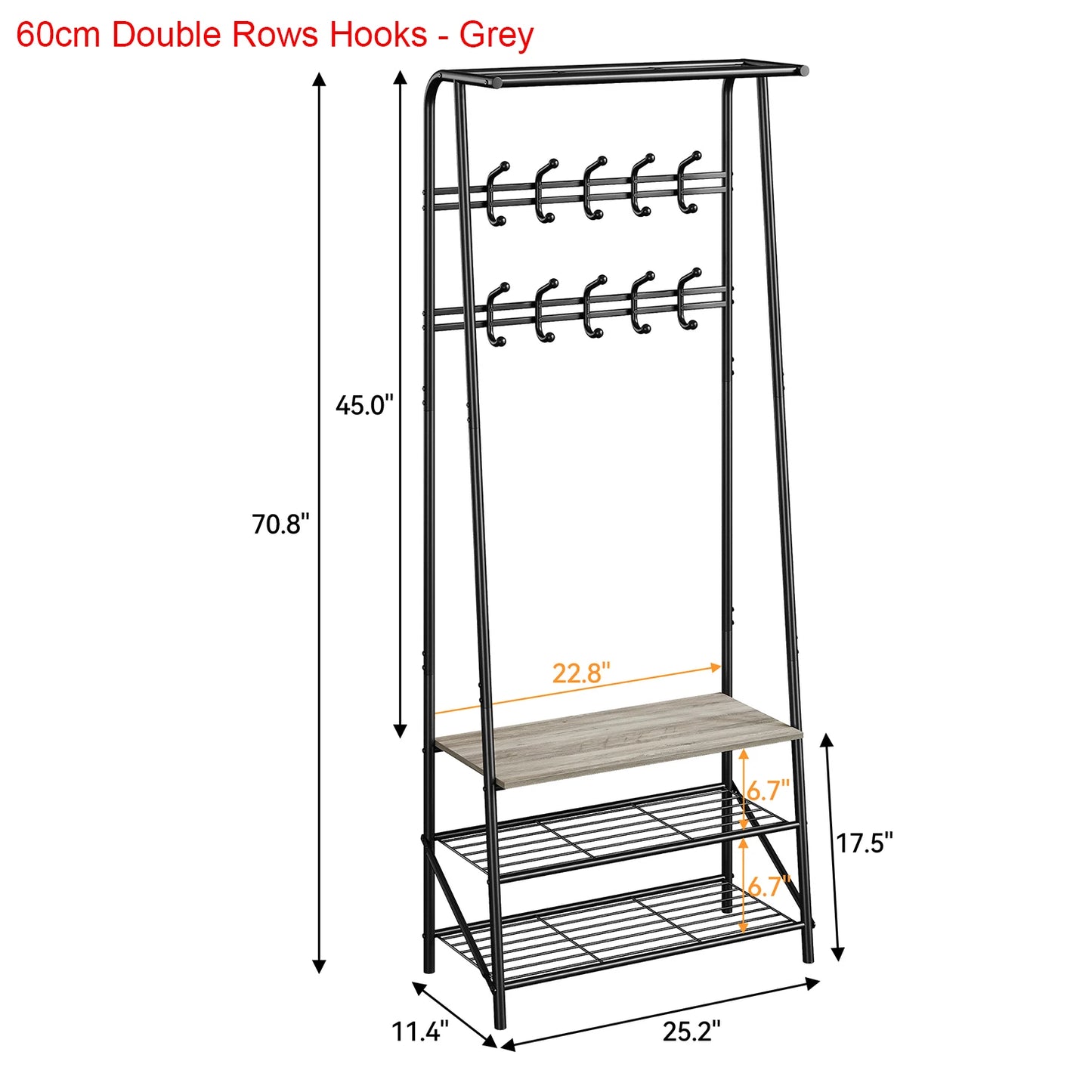 TWISTER.CK 4-In-1 Coat Rack Shoe Bench Hall Tree With Storage