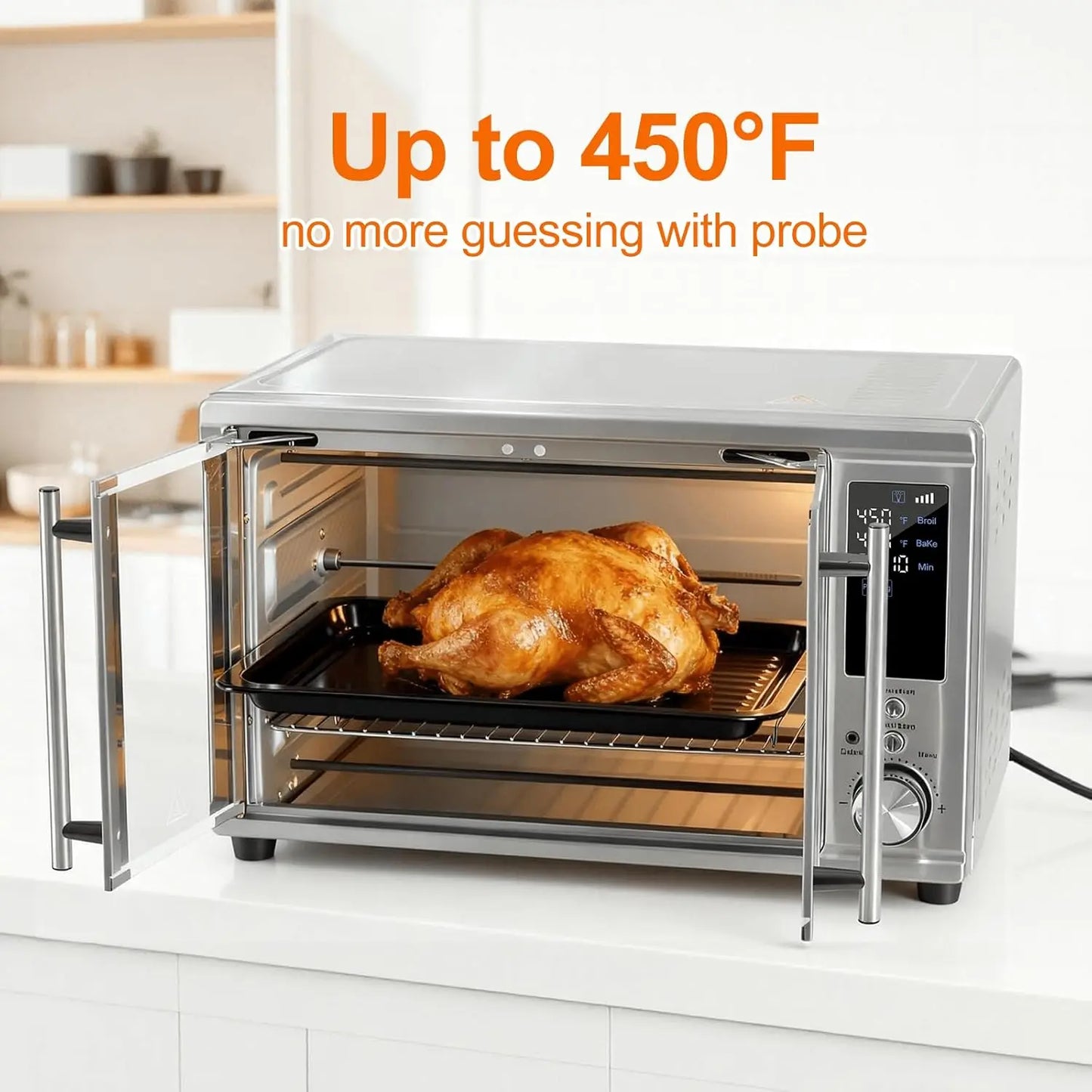 Air Fryer Toaster Oven Combo With Dual Door Design