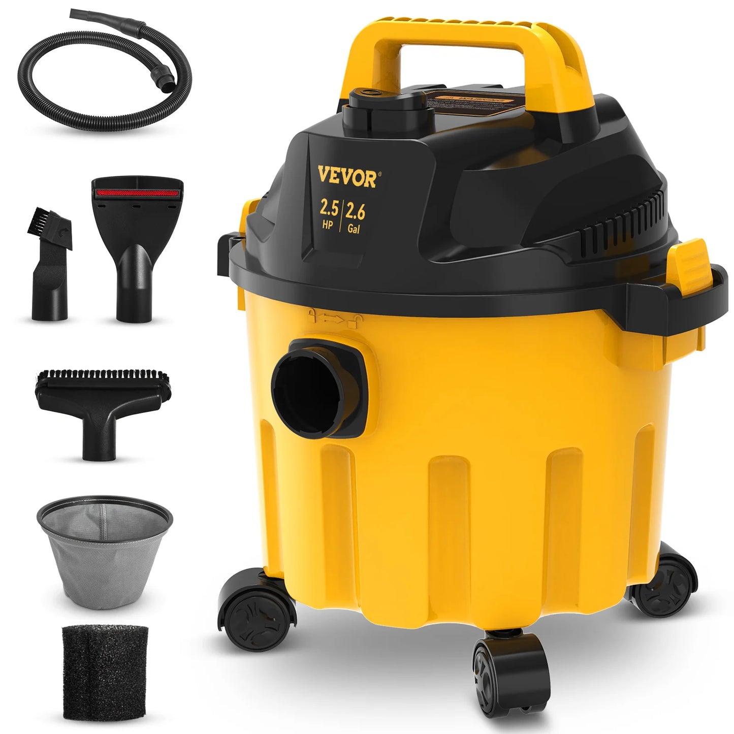 SucceBuy Wet Dry Vac 2.5 Peak HP 3-in-1 Shop Vacuum