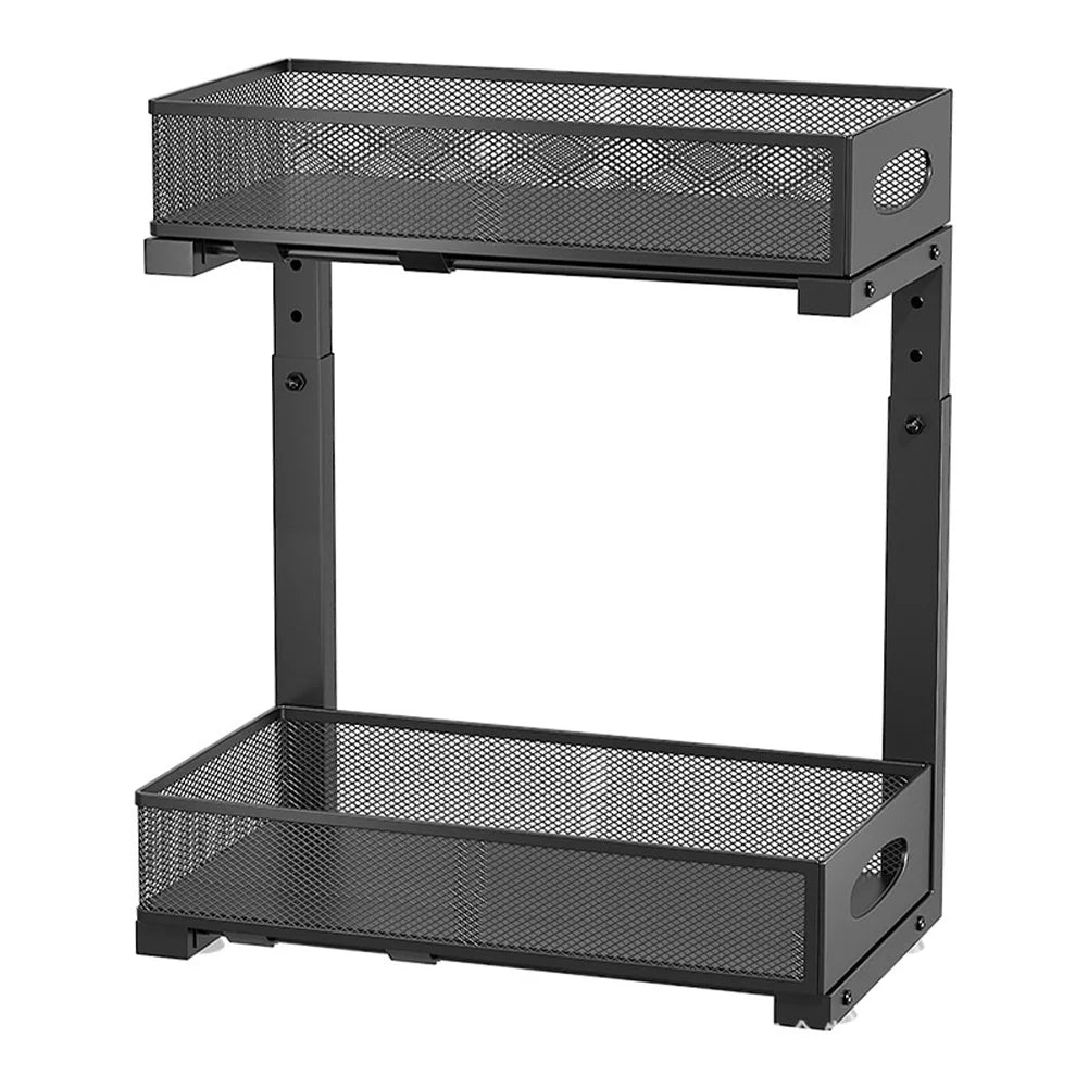 HiMISS 2 Tier Adjustable Under Sink Organizer With Sliding Drawer
