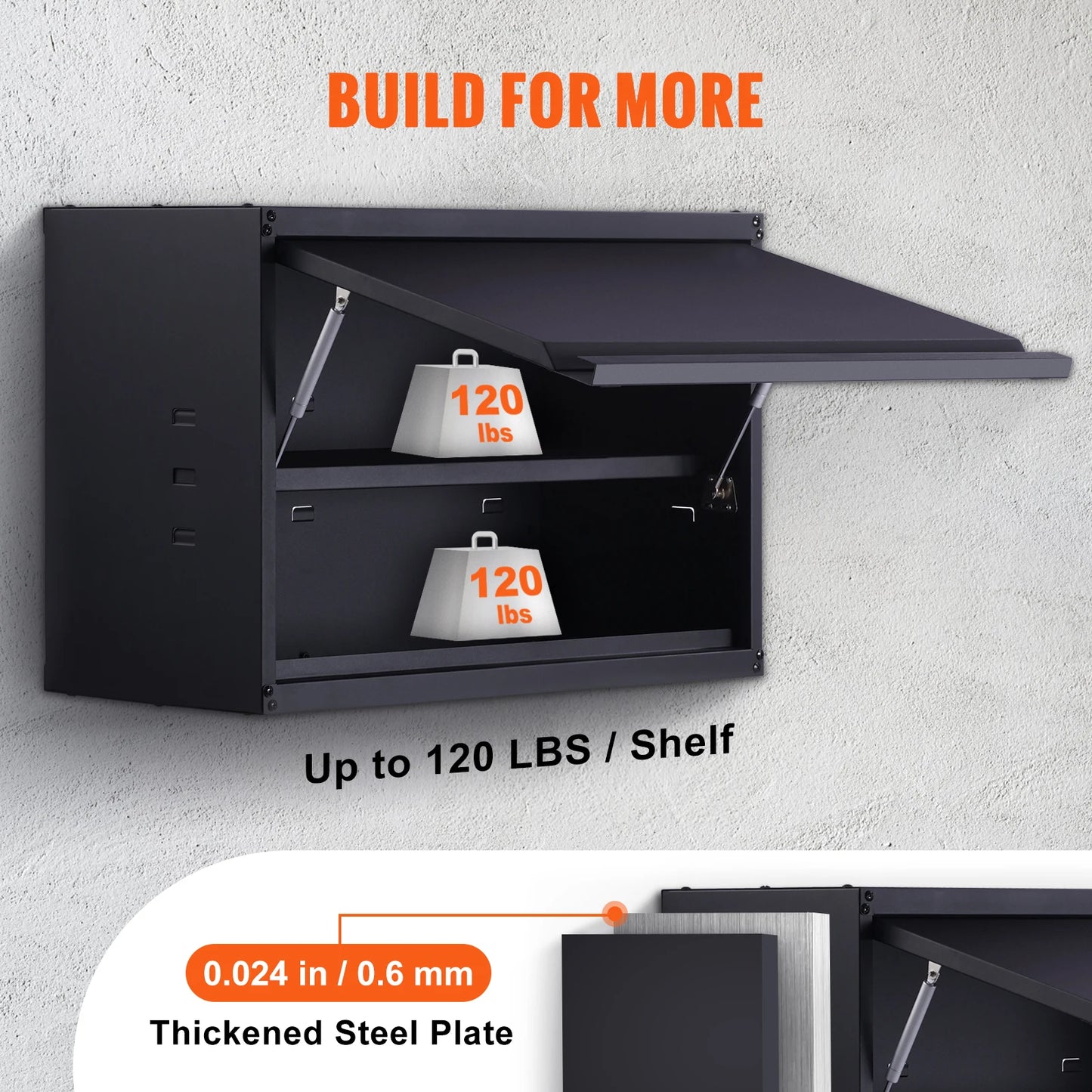 SucceBuy Wall Mount Metal Storage Cabinet With Adjustable Shelves