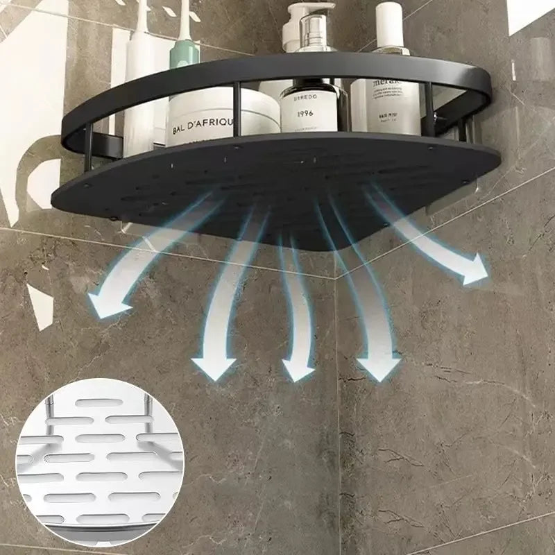 Wall Mount Bathroom Storage Rack No Drill Corner Shower Shelf
