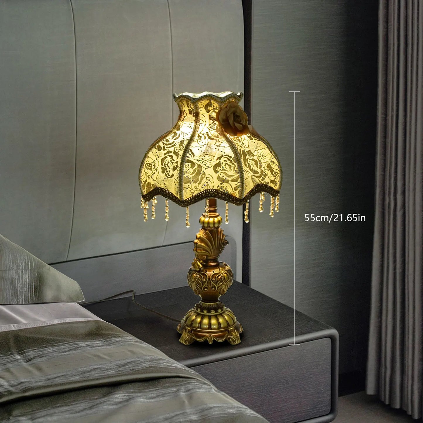 Bymaocar European Table Lamp 100-260V Bedside Desk Lamp