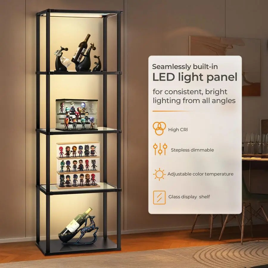 Display Shelf Floor Lamp With Dimmable LED And Remote Control